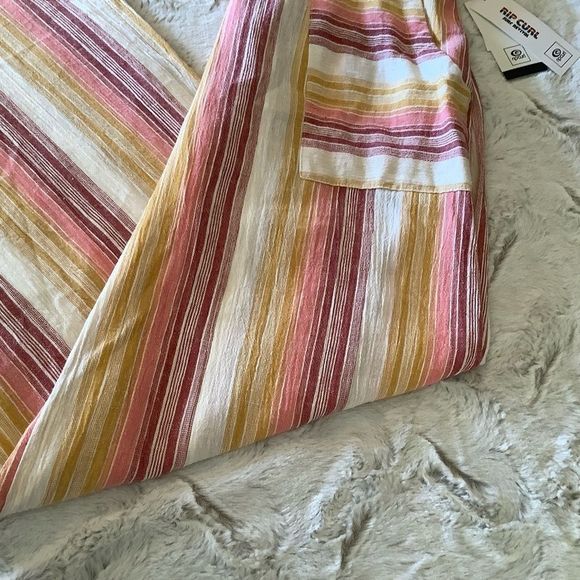 Nwt Rip Curl High Waist Wide Leg Striped Pants Size Large - Picture 6 of 16